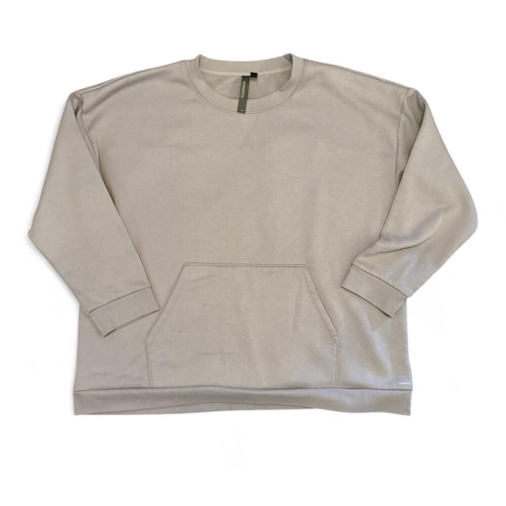 Mondetta Women’s purple/gray oversized Crewneck sweatshirt w/ kangaroo pouch 2X